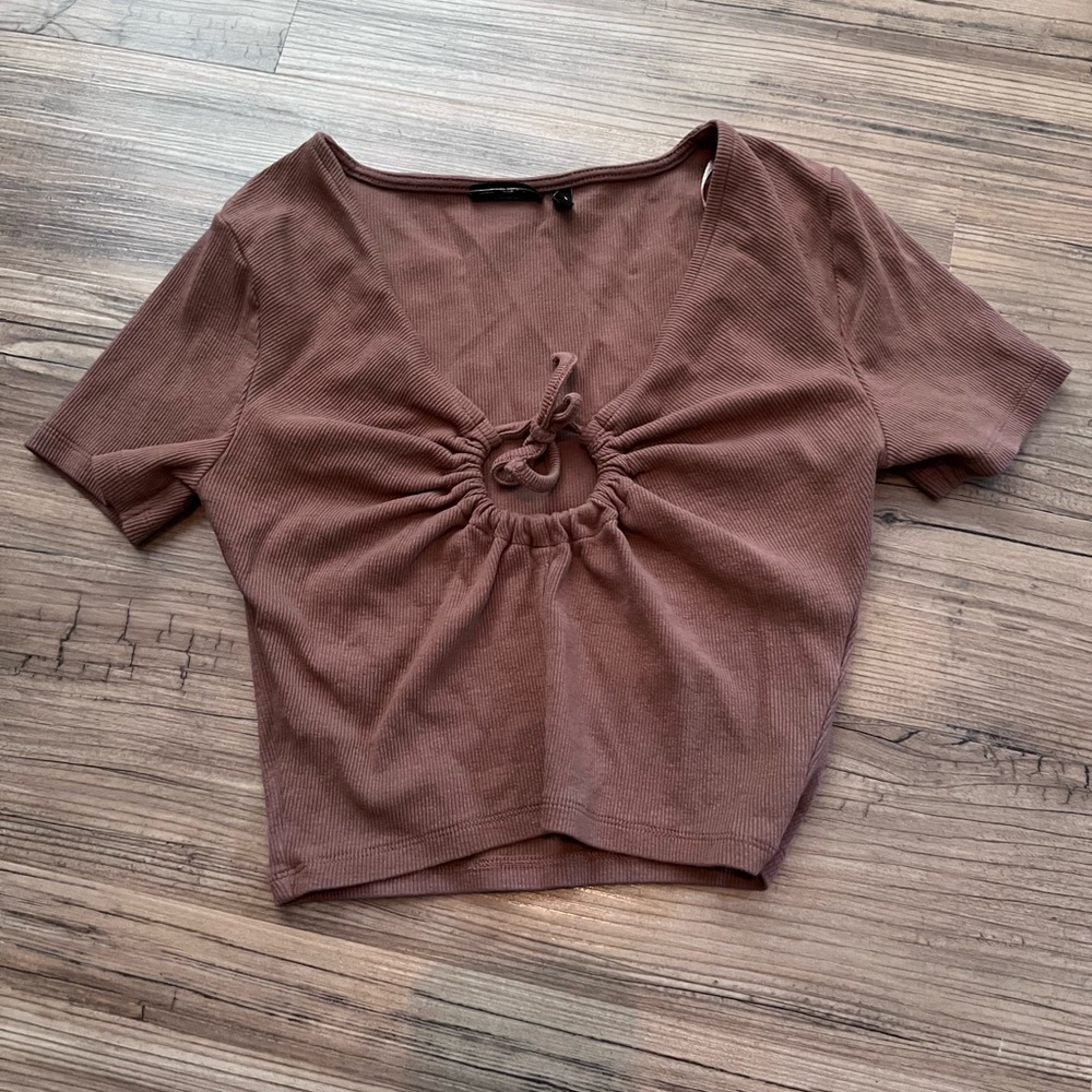Brown crop top